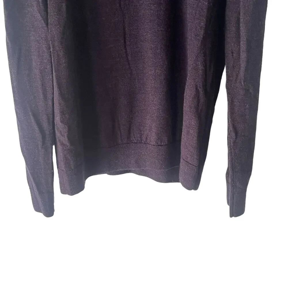 Banana Republic‎ Men's Size Large 100% Merino Wool Purple V Neck Sweater
